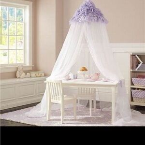 Pottery Barn Kids Lilac and White Lace Canopy